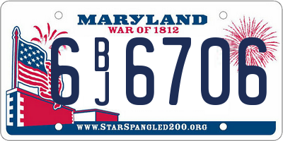 MD license plate 6BJ6706