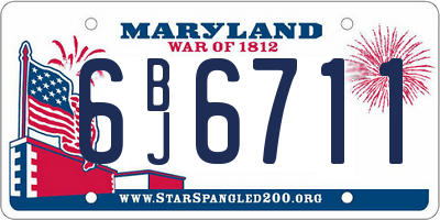 MD license plate 6BJ6711