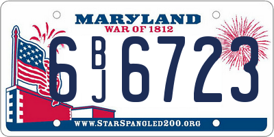 MD license plate 6BJ6723