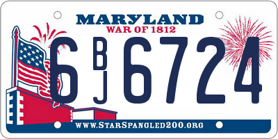 MD license plate 6BJ6724