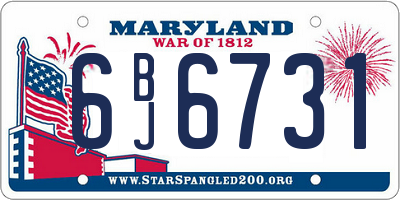 MD license plate 6BJ6731