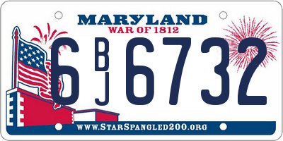 MD license plate 6BJ6732