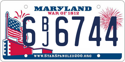 MD license plate 6BJ6744