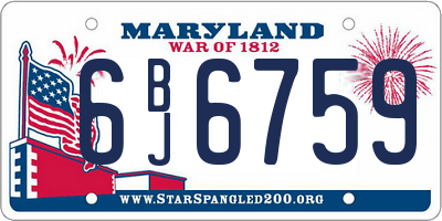 MD license plate 6BJ6759