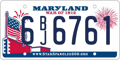 MD license plate 6BJ6761