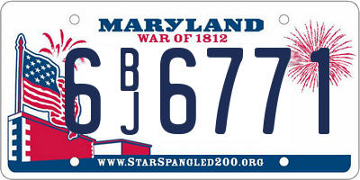 MD license plate 6BJ6771
