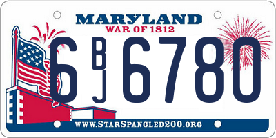 MD license plate 6BJ6780