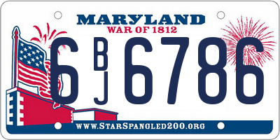 MD license plate 6BJ6786