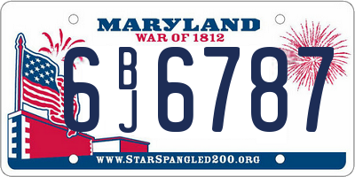MD license plate 6BJ6787