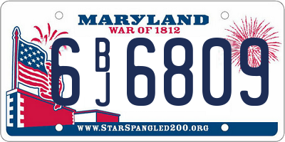MD license plate 6BJ6809