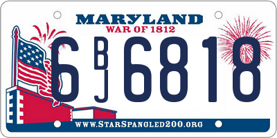 MD license plate 6BJ6818