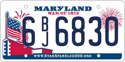 MD license plate 6BJ6830
