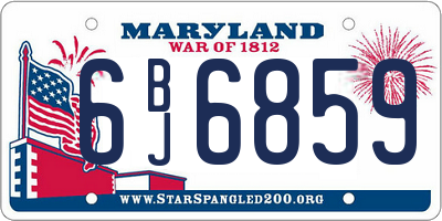 MD license plate 6BJ6859