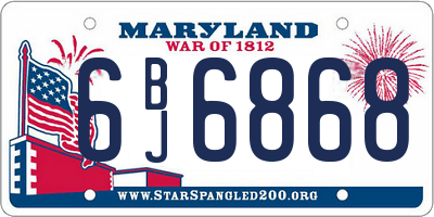 MD license plate 6BJ6868