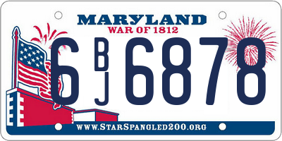 MD license plate 6BJ6878