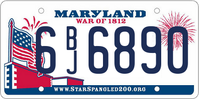MD license plate 6BJ6890