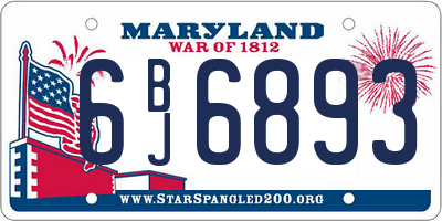 MD license plate 6BJ6893