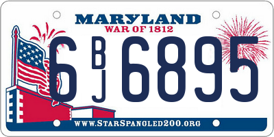 MD license plate 6BJ6895