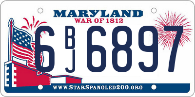 MD license plate 6BJ6897