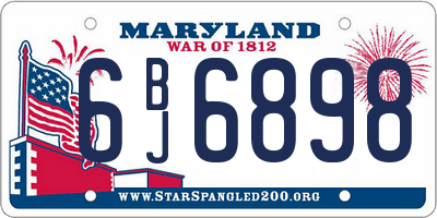 MD license plate 6BJ6898