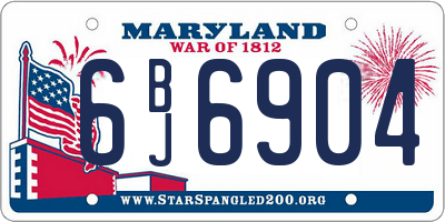 MD license plate 6BJ6904