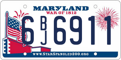 MD license plate 6BJ6911