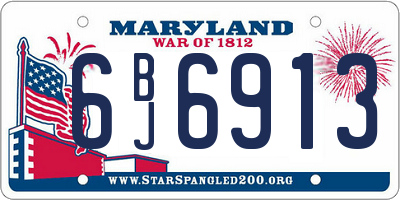 MD license plate 6BJ6913