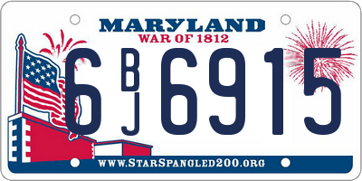 MD license plate 6BJ6915