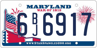 MD license plate 6BJ6917
