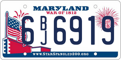 MD license plate 6BJ6919