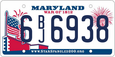 MD license plate 6BJ6938