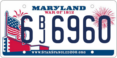 MD license plate 6BJ6960