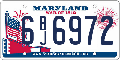 MD license plate 6BJ6972