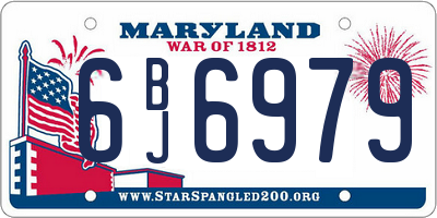 MD license plate 6BJ6979