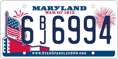 MD license plate 6BJ6994
