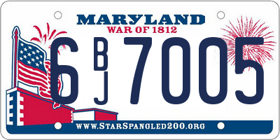 MD license plate 6BJ7005