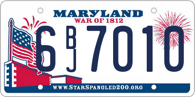 MD license plate 6BJ7010