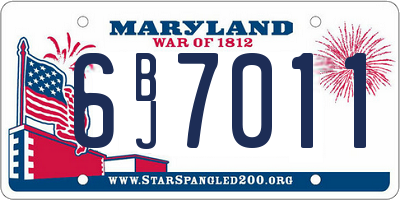 MD license plate 6BJ7011