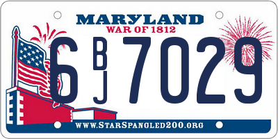 MD license plate 6BJ7029