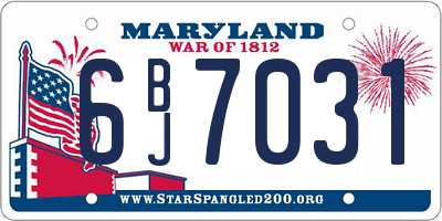MD license plate 6BJ7031