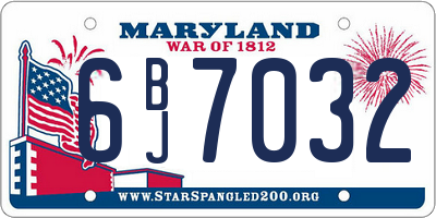 MD license plate 6BJ7032