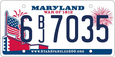 MD license plate 6BJ7035