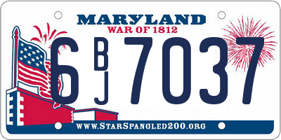 MD license plate 6BJ7037