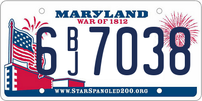 MD license plate 6BJ7038