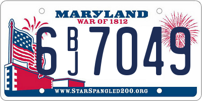 MD license plate 6BJ7049
