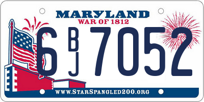 MD license plate 6BJ7052