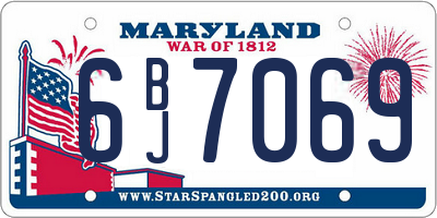MD license plate 6BJ7069