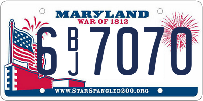MD license plate 6BJ7070