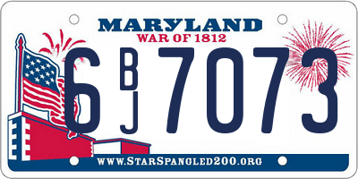 MD license plate 6BJ7073