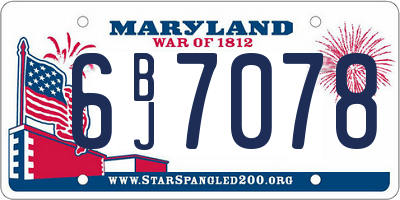 MD license plate 6BJ7078